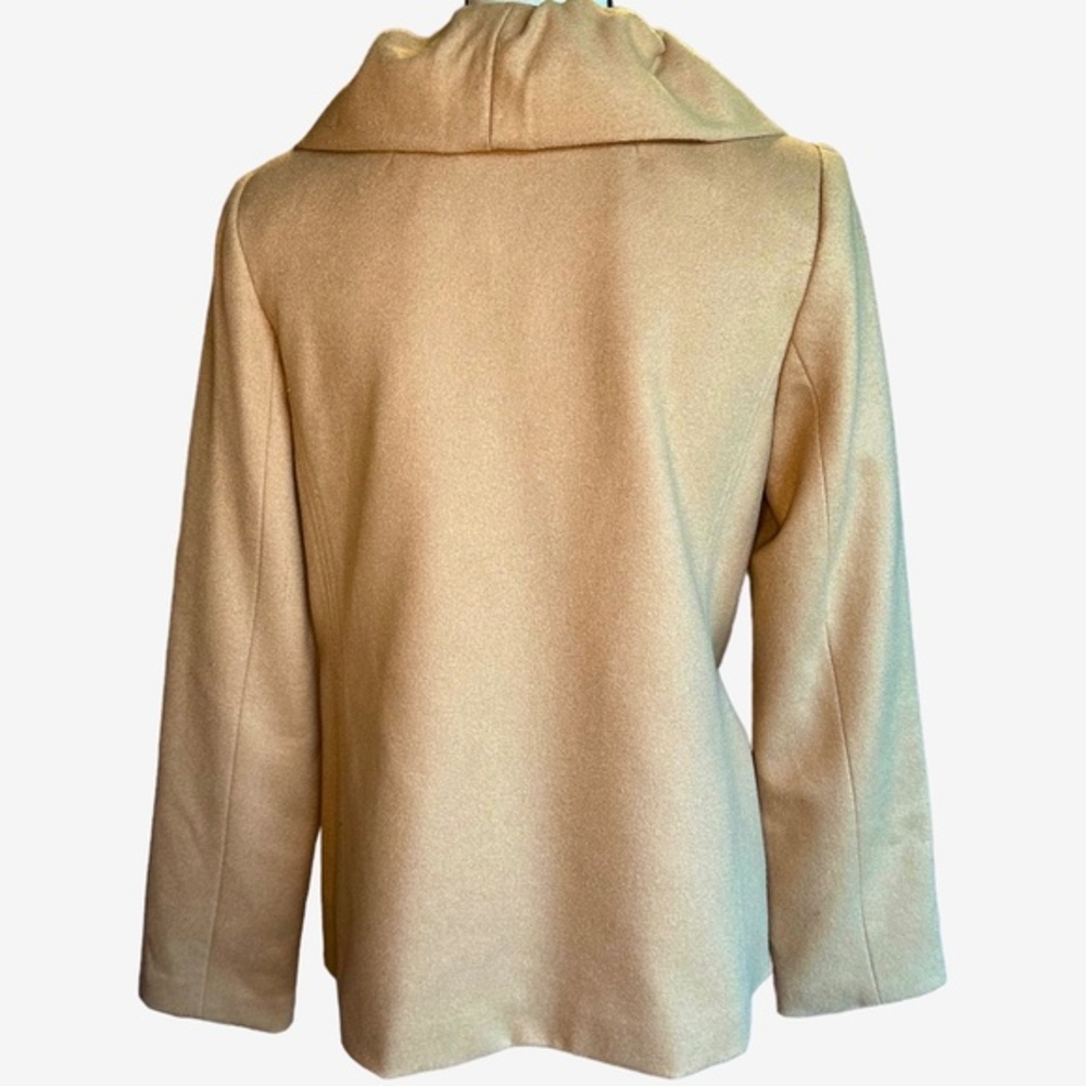 Milly Wool Blend Tan Ruffled Jacket Sz 6 - Picture 5 of 7